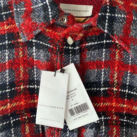 FAITH CONNEXION LACED TWEED OVERSHIRT (Medium) - Picture 3 of 4